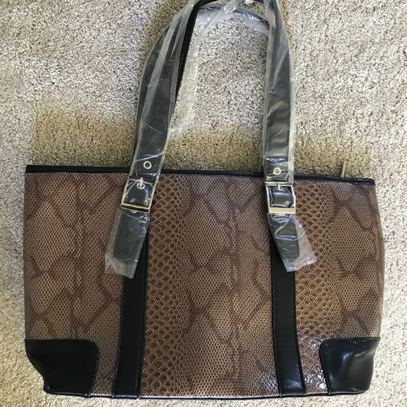 🍁3/30$!! NWT! Marco Brown Faux Boa Snake Skin Purse - Picture 6 of 9